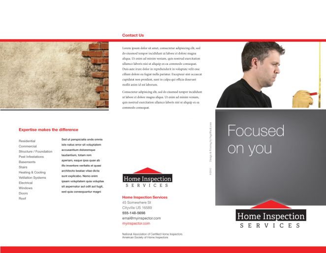 Building Inspection Services Tri Fold Brochure Design Layout